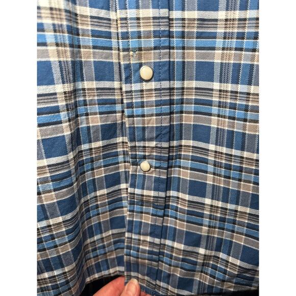 Wrangler Thick Heavy Duty Cotton Pearl Snap Western Shirt size Medium - Picture 9 of 14